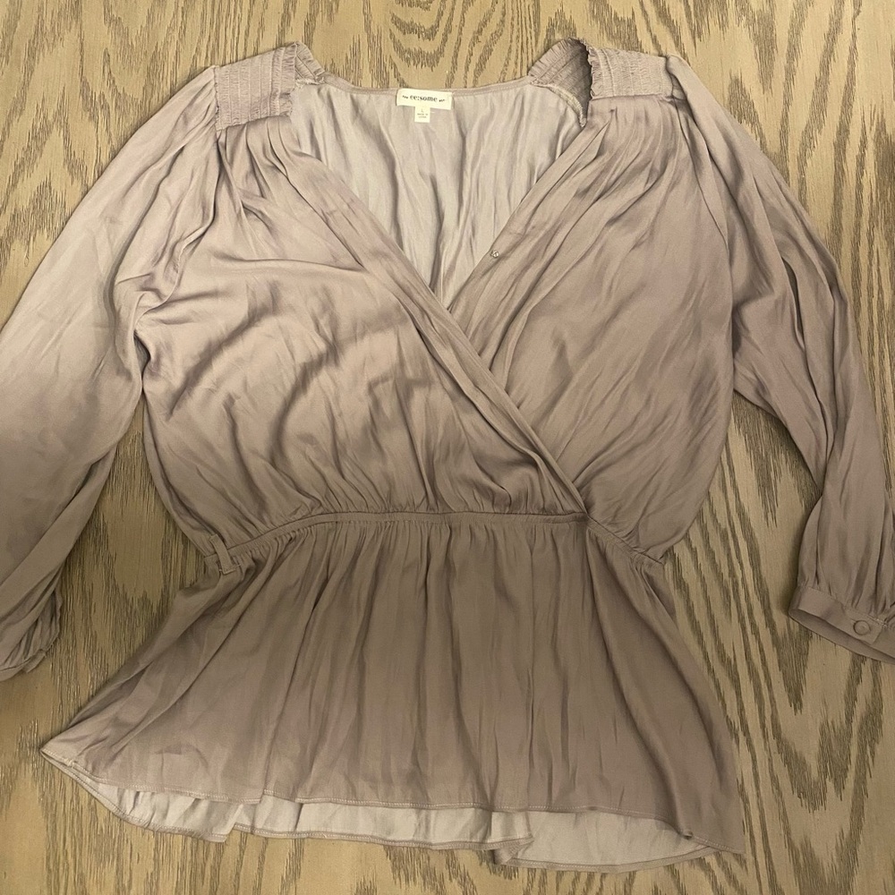 Women's Light gray Wrap Top